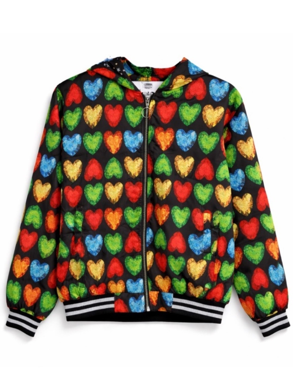 Lola + the Boys 11-12y Gem Bomber Jacket 0921 Black red green blue yellow